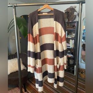 Knox Rose Women's Cardigan Knit Sweater Multicolored Size L